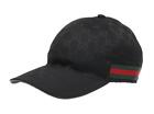 NEW GUCCI BLACK GG GUCCISSIMA CANVAS WEB BASEBALL CAP HAT 58/M