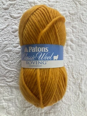 Patons Classic Wool Roving Yarn 100g 100% Pure New Wool Yellow - Image 1 of 3