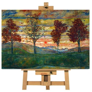 Four Trees by Egon Schiele canvas Wall Art Picture Print Ready To Hang - Picture 1 of 1