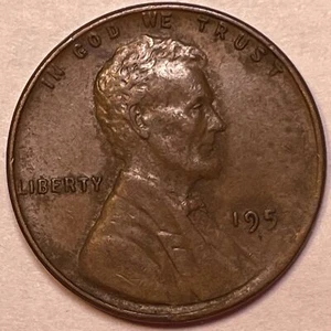 1952 Grease Filled Die Error Lincoln Wheat Cent AU Coin #20813 - Picture 1 of 4