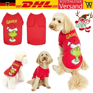Haustier Hund Weihnachten Grinch Outfit Pullover Mantel Kleidung Weihnachten DEU - Bild 1 von 26