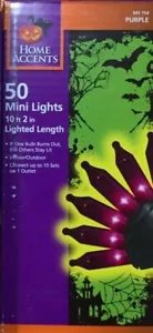 Mini Lights Strands, Purple and/or Orange, 10+ ft, Indoor/Outdoor, 2 Boxes/set - Picture 1 of 7
