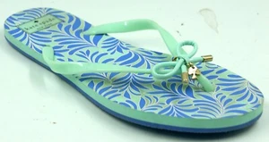 Kate Spade New York Nova Women's Shoes 10M Light Aqua Bow Tie Jelly Thong Sandal - Picture 1 of 8