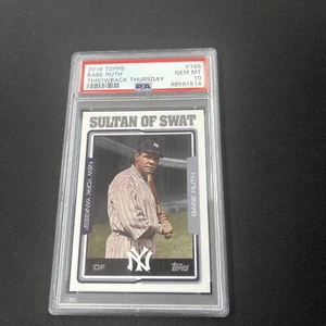 Topps Babe Ruth Throwback Thursday 2018 #166 PSA 10 gemas como nuevo - Imagen 1 de 2