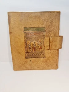 Carpeta/maletín de cuero marrón estilo egipcio vintage - Imagen 1 de 11