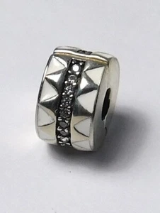 Authentic Pandora Charm, Sparkling Jagged Lines Clip, #798067CZ - Picture 1 of 4
