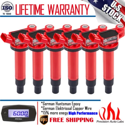 6 Pack Ignition Coils For Lexus ES300 RX300 Toyota Avalon Sienna Camry 3.0L 3.3L - Изображение 1 из 4