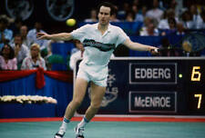 John Mcenroe Runs And Swings 1980s Tennis Photo 3
