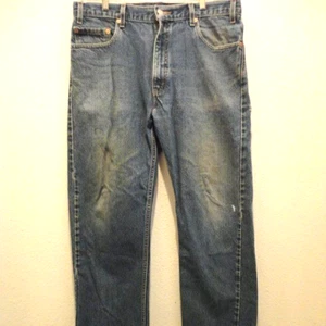 Vtg Men's Distressed Levis Blue Denim Jeans Regular Fit Straight Leg 505 36 x 30 - Picture 1 of 6