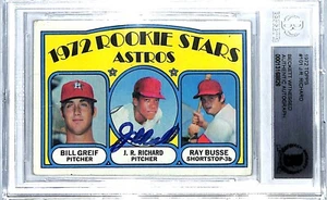 1972 Topps J.R. RICHARD Signed ASTROS Rookie Card Beckett Witness BAS SLABBED - Picture 1 of 3