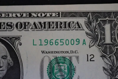 ONE DOLLAR FANCY BIRTHDAY/ANNIVERSARY NOTE  MAY 9, 1966 UNC  SN # L 19665009 A - Image 1 of 3