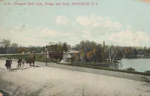 Prospect Park Lake, Bridge & Road - Brooklyn, New York - posted litho - Picture 1 of 3