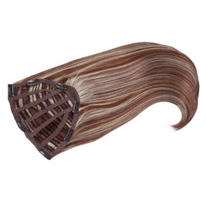 22" Ladies Half WIG STRAIGHT Medium Brown / Blonde Mix #6/613 Flick Ends - Picture 1 of 6