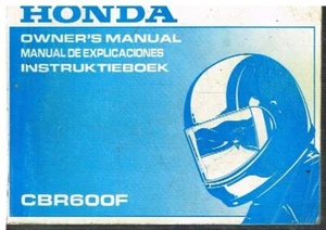 HONDA CBR600F ORIG. 1988 OWNERS INSTRUCTION & MAINTENANCE HANDBOOK GB E NL TEXT - Picture 1 of 1