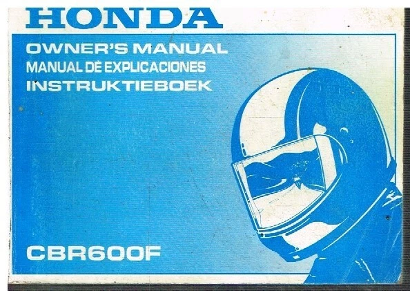 HONDA CBR600F ORIG. 1988 OWNERS INSTRUCTION & MAINTENANCE HANDBOOK GB E NL TEXT - Image 1 of 1