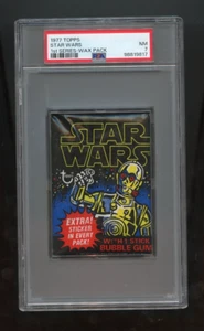 1977 Topps Star Wars 1st Series Wax Pack ( Black Wrapper ) PSA 7 NM /9817 - Picture 1 of 2