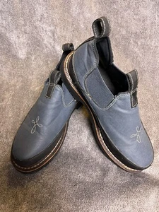Georgia Giant Boots Womens 9 Romeo boots Dusty Blue embossed Excellent condition - Picture 1 of 8