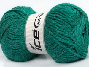 Teal Green Maya Alpaca Yarn 45236 Ice Yarns Bulky 100gr Alpaca Acrylic Bl 120yds - Picture 1 of 8