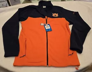 New Columbia Auburn Tigers Full Zip Fleece Jacket Adult Small Navy Blue Orange - Picture 1 of 11