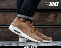 Nike Air Max 90 Ultra 2.0 LTR Leder Gr.42,5 Braun Weiß 924447-200 NEU NP:159,90€