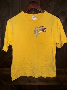 T-shirt vintage 2000 Looney Tunes Bugs Bunny con tasca ricamata taglia XL 14/16 - Foto 1 di 5