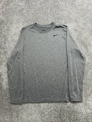 Camiseta Nike Legend Para Hombre Grande Gris Dri Fit Swoosh Logo Cuello Redondo Entrenamiento Yoga Foto 1 de 4