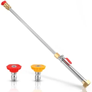 All Metal High Pressure Power Washer Wand for Garden Hose with Jet Nozzle and... - Picture 1 of 6