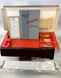 De colección Post 1460 Regla Deslizante Versalog Caja Manual Libro Estuche Cinturón Lazo Bambú - Imagen 1 de 18