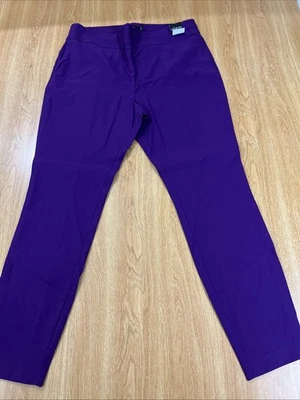 New York & Co The Whitney Size XLPurple High Waist Slim Leg Pants NWT - Image 1 of 4