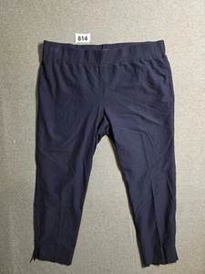 Eileen Fisher Pants Womens L Pull On Crepe Cropped Straight Leg Stretch Trousers - Picture 1 of 5