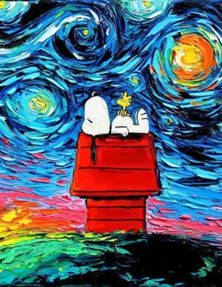 Snoopy Starry Night Parody Poster - Image 1 of 1