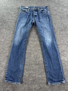 Abercrombie & Fitch Jeans Mens 32x34 Blue Denim Slim Low Remsen Button Fly y2k B - Picture 1 of 13
