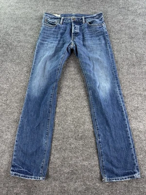 Abercrombie & Fitch Jeans Mens 32x34 Blue Denim Slim Low Remsen Button Fly y2k B - Image 1 of 4