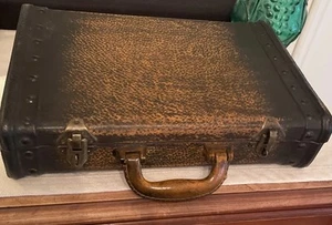 Vintage Inspired Silk Lined Small Suitcase 13” X 8” X 4” - Picture 1 of 8