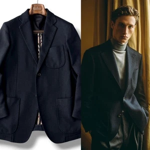 Burberry London Silk Cashmere Blend Herringbone Tailored Jacket Black  #EK BHB - Picture 1 of 10