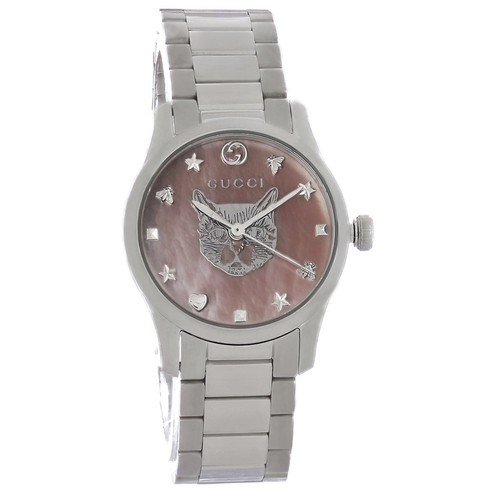 Orologio Gucci G Timeless Donna Quadrante Rosa MOP Acciaio Inox Quarzo YA1265013