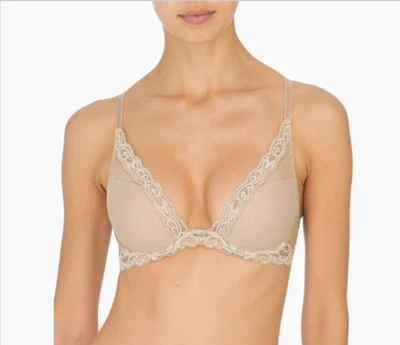 Sutiã de mergulho Natori penas contorno bronzeado tamanho 32C - Imagem 1 de 4