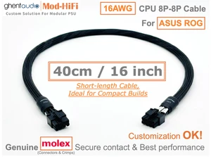 ⚡️UPgrading-16AWG CPU 8-Pin Cable for ASUS ROG THOR LOKI STRIX -📏40cm / 16 inch - Picture 1 of 7