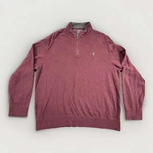 Polo Ralph Lauren Men's Jersey Quarter-Zip Pullover Dark Maroon XL - Picture 1 of 12