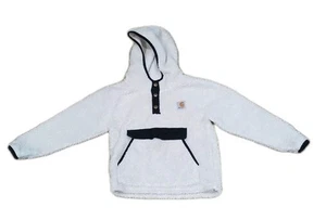 Carhartt Fleece Sherpa Half Button Hooded Pullover Jacket Sweatshirt Youth 6x - Picture 1 of 5