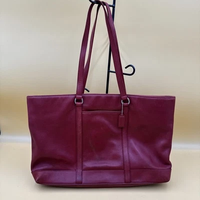 Maletín de computadora Coach C2S-5332 vintage bolsa de trabajo cuero rojo flexible ¡EXCELENTE ESTADO! Foto 1 de 4