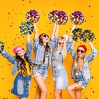 Pink Gold 10Pcs Cheer Dance Pompoms Soccer Basketball Cheerleader Pom Poms