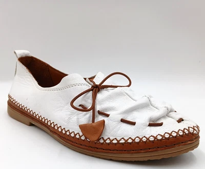 Sapato Spring Step Berna Comfort Feminino Tamanho 9-9.5 (40) Couro Branco Casual - Imagem 1 de 4