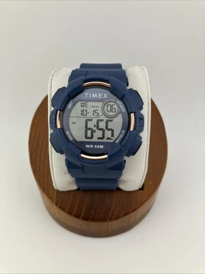 Timex Men 43mm Sport Digital Watch Blue Rubber Multifunction TW5M23500 - RUNS - Image 1 of 4