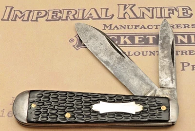Antique 1920's Era Imperial Knife Co Swell End Jack Knife - Jigged Black Handles - Image 1 of 4