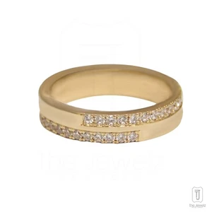 14K Gold 0,20 ct VS/F-G Diamant 4 mm breit Ehering Ring - Geschenke - Bild 1 von 3