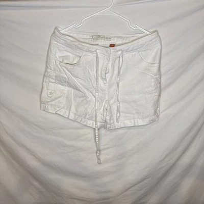 Women Size 8 TOMMY BAHAMA RELAX Leigh Fit Shorts 100% Linen Khaki/ Tan Cargo - Image 1 of 4