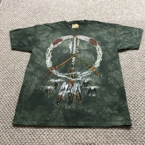 The Mountain Shirt Mens XL Peace Pipe Dreamcatcher Feathers Graphic Tee USA - Picture 1 of 9
