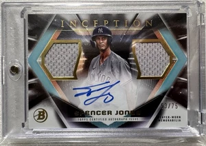 Spencer Jones-OF-Yankees•2023 Bowman Inception Autograph Dual Relic•53/75 - Picture 1 of 2