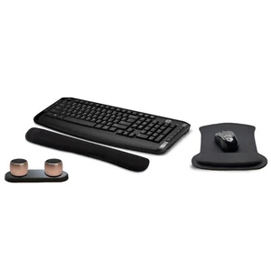 HP Wireless Keyboard and Mouse 300, Waverest Gel Pads, & Bluetooth Speakers - Picture 1 of 5
